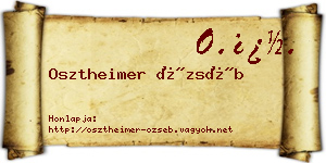 Osztheimer Özséb névjegykártya